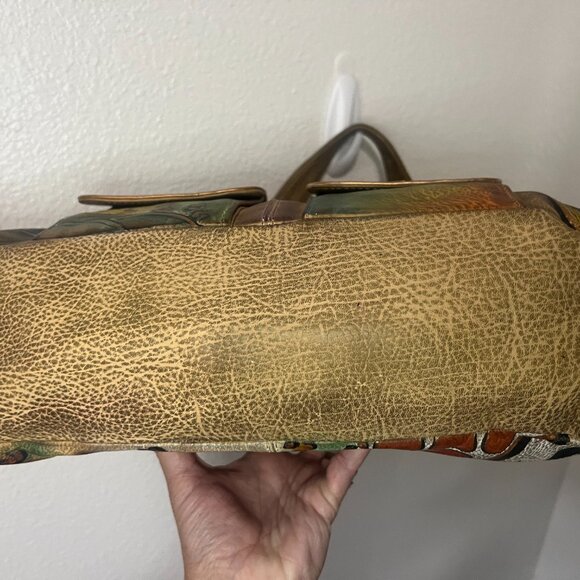 Vintage ANUSCHKA Hand-Painted Jungle Print Shoulder Bag - Picture 10 of 16